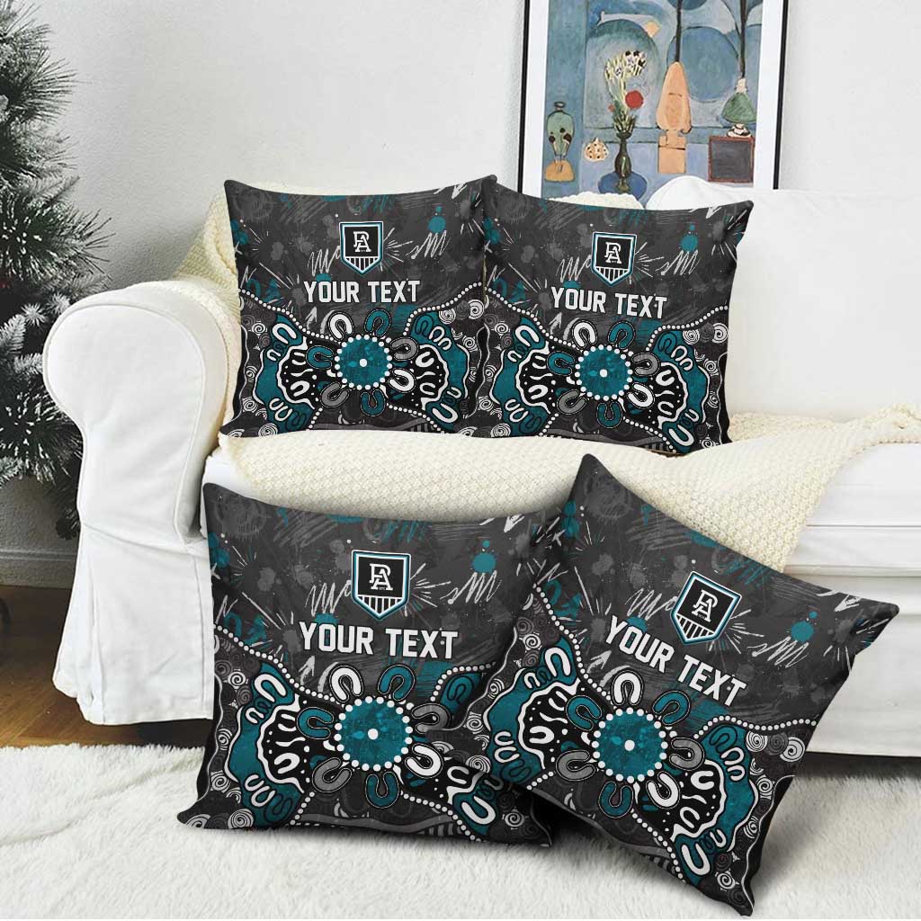 Personalized Port Adelaide Power Pillow Cover Aboriginal Dot Painting Graffiti Style