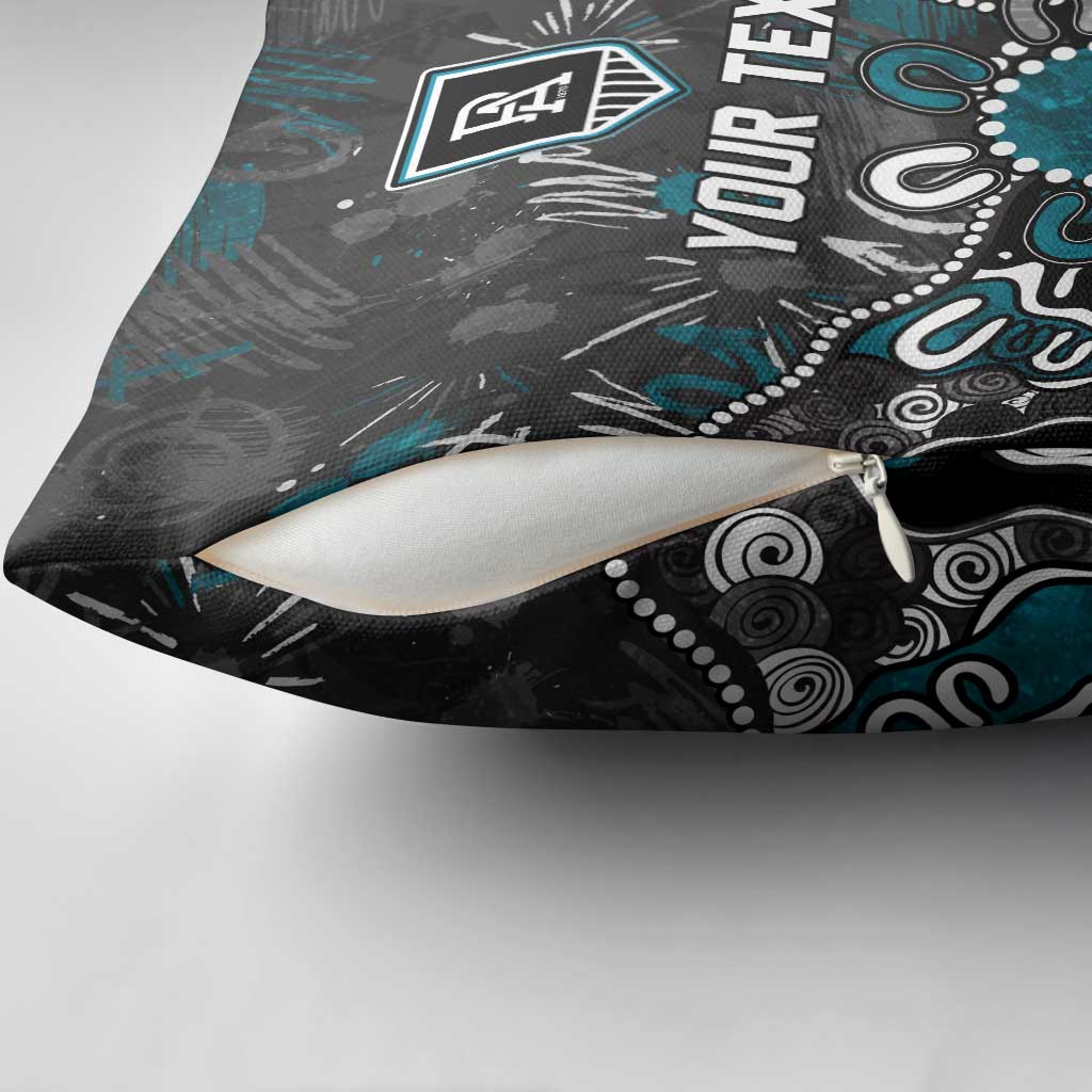 Personalized Port Adelaide Power Pillow Cover Aboriginal Dot Painting Graffiti Style