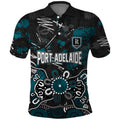 Personalized Port Adelaide Power Polo Shirt Aboriginal Dot Painting Graffiti Style