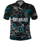 Personalized Port Adelaide Power Polo Shirt Aboriginal Dot Painting Graffiti Style