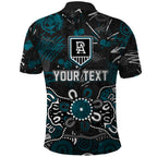 Personalized Port Adelaide Power Polo Shirt Aboriginal Dot Painting Graffiti Style