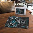 Personalized Port Adelaide Power Puzzle Aboriginal Dot Painting Graffiti Style