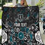 Personalized Port Adelaide Power Quilt Aboriginal Dot Painting Graffiti Style