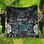 Personalized Port Adelaide Power Quilt Aboriginal Dot Painting Graffiti Style