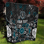 Personalized Port Adelaide Power Quilt Aboriginal Dot Painting Graffiti Style