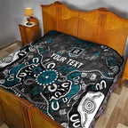 Personalized Port Adelaide Power Quilt Aboriginal Dot Painting Graffiti Style