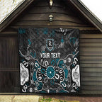 Personalized Port Adelaide Power Quilt Aboriginal Dot Painting Graffiti Style
