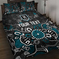 Personalized Port Adelaide Power Quilt Bed Set Aboriginal Dot Painting Graffiti Style