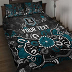Personalized Port Adelaide Power Quilt Bed Set Aboriginal Dot Painting Graffiti Style
