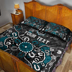 Personalized Port Adelaide Power Quilt Bed Set Aboriginal Dot Painting Graffiti Style