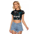 Personalized Port Adelaide Power Raglan Cropped T Shirt Aboriginal Dot Painting Graffiti Style