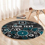 Personalized Port Adelaide Power Round Carpet Aboriginal Dot Painting Graffiti Style