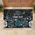 Personalized Port Adelaide Power Rubber Doormat Aboriginal Dot Painting Graffiti Style