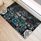 Personalized Port Adelaide Power Rubber Doormat Aboriginal Dot Painting Graffiti Style