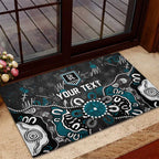 Personalized Port Adelaide Power Rubber Doormat Aboriginal Dot Painting Graffiti Style