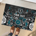Personalized Port Adelaide Power Rubber Doormat Aboriginal Dot Painting Graffiti Style