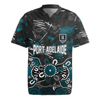 Personalized Port Adelaide Power Rugby Jersey Aboriginal Dot Painting Graffiti Style