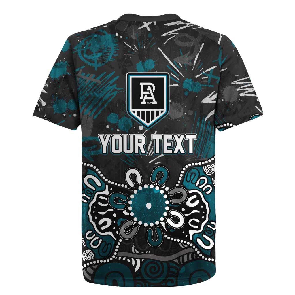 Personalized Port Adelaide Power Rugby Jersey Aboriginal Dot Painting Graffiti Style
