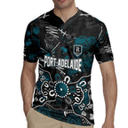 Personalized Port Adelaide Power Rugby Jersey Aboriginal Dot Painting Graffiti Style