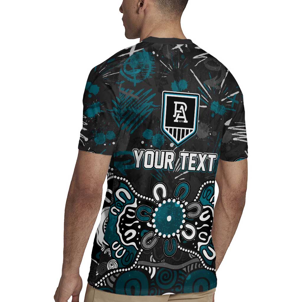 Personalized Port Adelaide Power Rugby Jersey Aboriginal Dot Painting Graffiti Style