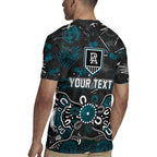 Personalized Port Adelaide Power Rugby Jersey Aboriginal Dot Painting Graffiti Style