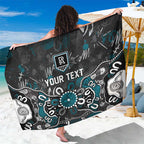 Personalized Port Adelaide Power Sarong Aboriginal Dot Painting Graffiti Style