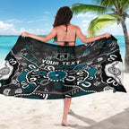 Personalized Port Adelaide Power Sarong Aboriginal Dot Painting Graffiti Style