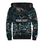 Personalized Port Adelaide Power Sherpa Hoodie Aboriginal Dot Painting Graffiti Style