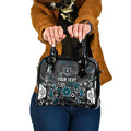 Personalized Port Adelaide Power Shoulder Handbag Aboriginal Dot Painting Graffiti Style