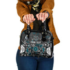 Personalized Port Adelaide Power Shoulder Handbag Aboriginal Dot Painting Graffiti Style