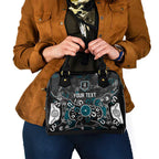 Personalized Port Adelaide Power Shoulder Handbag Aboriginal Dot Painting Graffiti Style