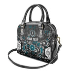 Personalized Port Adelaide Power Shoulder Handbag Aboriginal Dot Painting Graffiti Style