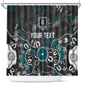 Personalized Port Adelaide Power Shower Curtain Aboriginal Dot Painting Graffiti Style