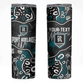 Personalized Port Adelaide Power Skinny Tumbler Aboriginal Dot Painting Graffiti Style