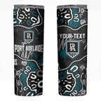 Personalized Port Adelaide Power Skinny Tumbler Aboriginal Dot Painting Graffiti Style
