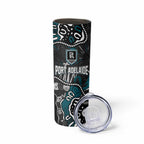 Personalized Port Adelaide Power Skinny Tumbler Aboriginal Dot Painting Graffiti Style