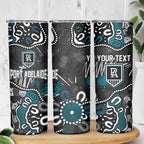 Personalized Port Adelaide Power Skinny Tumbler Aboriginal Dot Painting Graffiti Style