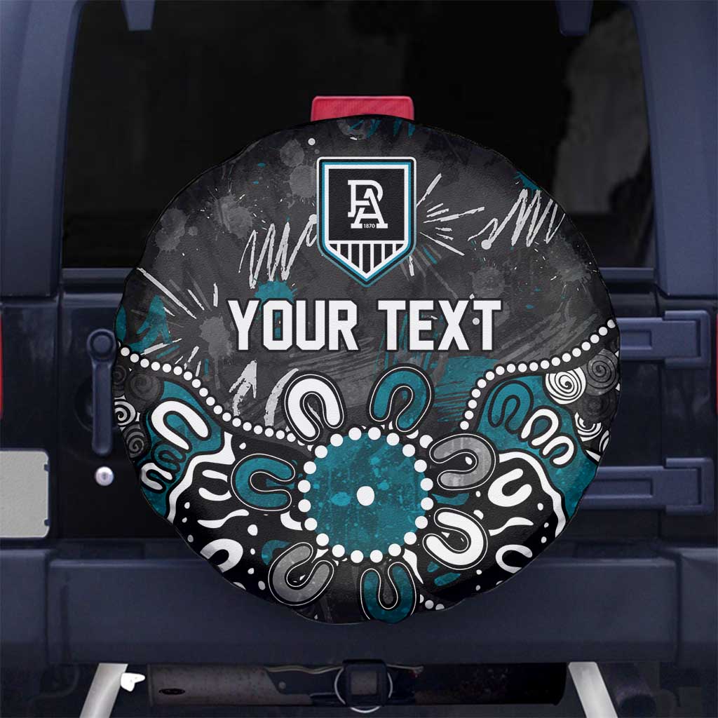 Personalized Port Adelaide Power Spare Tire Cover Aboriginal Dot Painting Graffiti Style