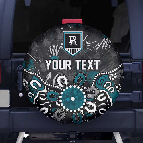 Personalized Port Adelaide Power Spare Tire Cover Aboriginal Dot Painting Graffiti Style
