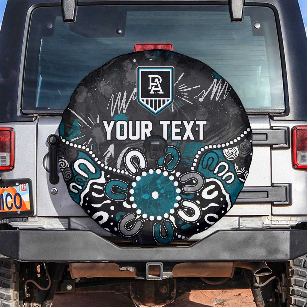 Personalized Port Adelaide Power Spare Tire Cover Aboriginal Dot Painting Graffiti Style