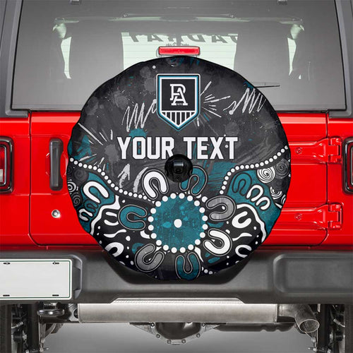 Personalized Port Adelaide Power Spare Tire Cover Aboriginal Dot Painting Graffiti Style
