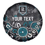 Personalized Port Adelaide Power Spare Tire Cover Aboriginal Dot Painting Graffiti Style