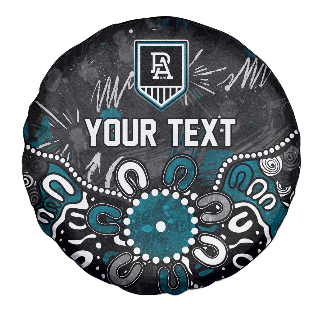 Personalized Port Adelaide Power Spare Tire Cover Aboriginal Dot Painting Graffiti Style