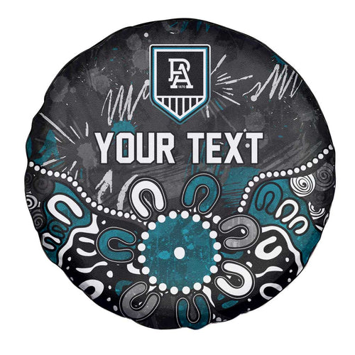 Personalized Port Adelaide Power Spare Tire Cover Aboriginal Dot Painting Graffiti Style