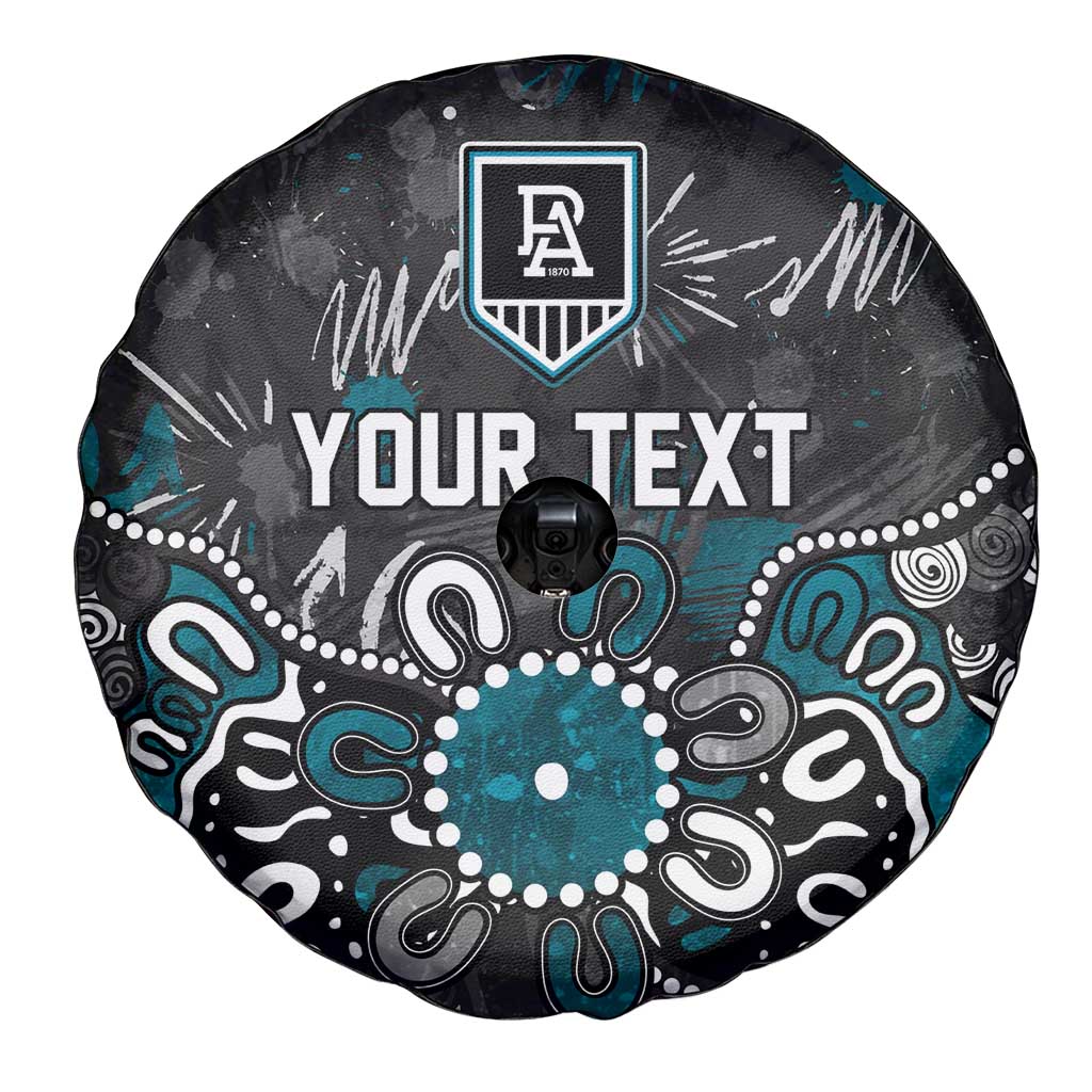 Personalized Port Adelaide Power Spare Tire Cover Aboriginal Dot Painting Graffiti Style