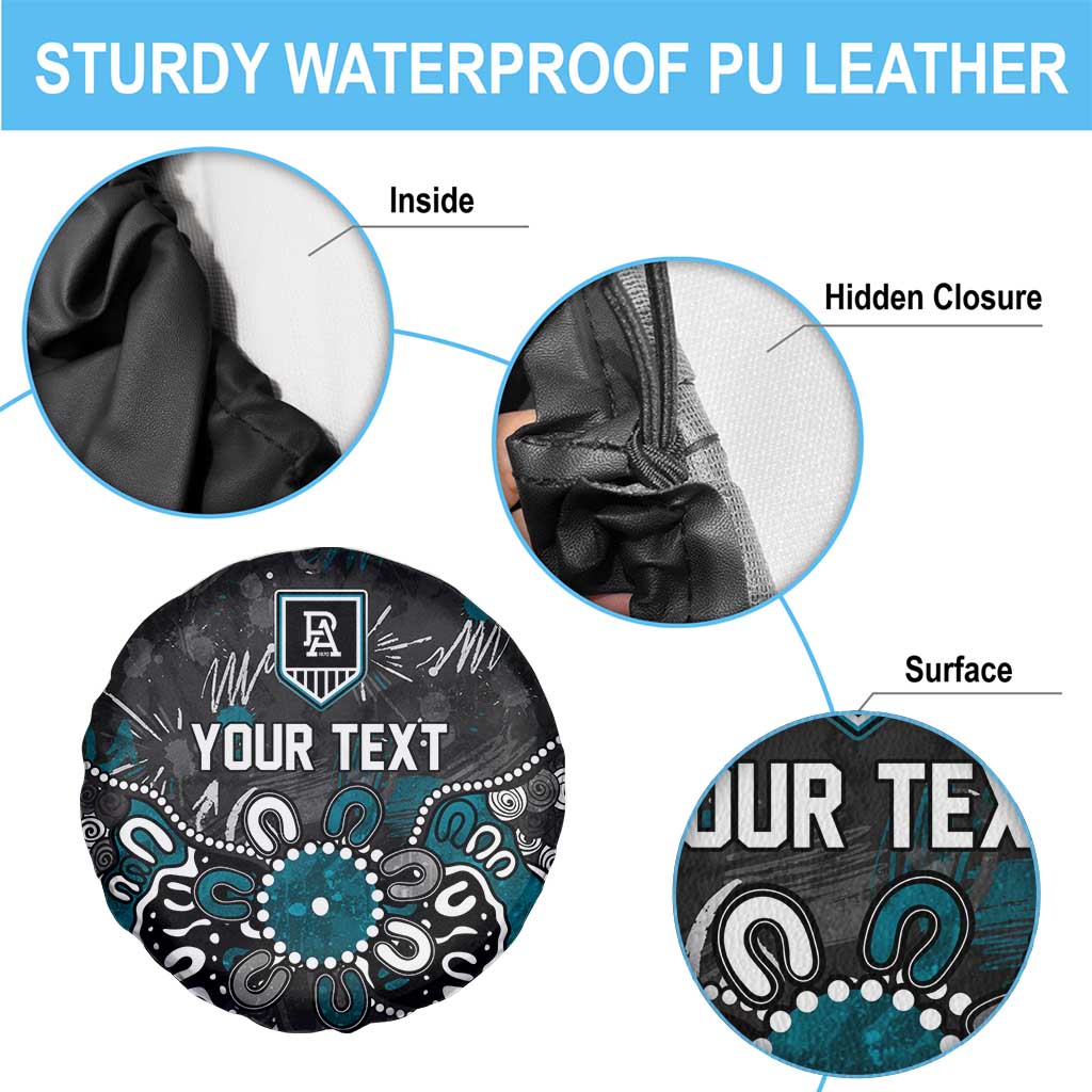Personalized Port Adelaide Power Spare Tire Cover Aboriginal Dot Painting Graffiti Style