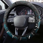 Port Adelaide Power Steering Wheel Cover Aboriginal Dot Painting Graffiti Style