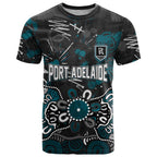 Personalized Port Adelaide Power T Shirt Aboriginal Dot Painting Graffiti Style