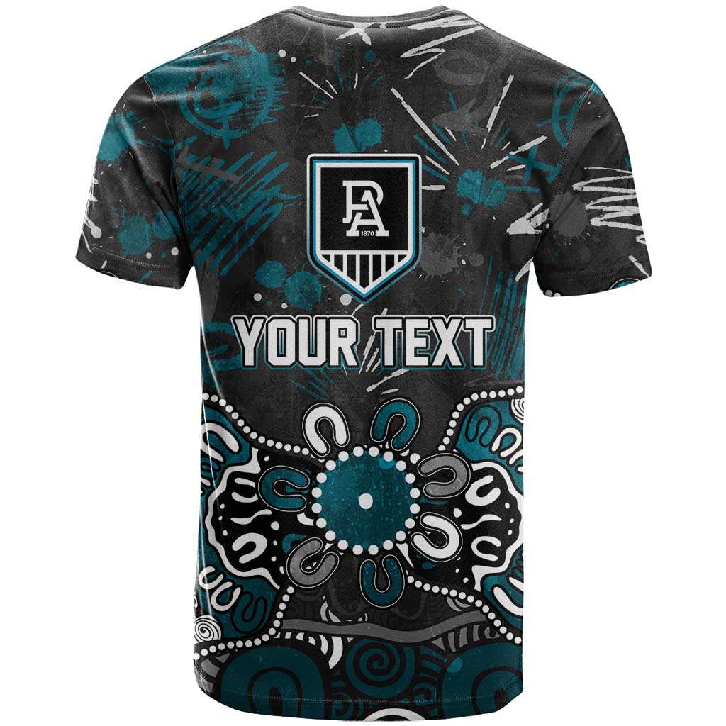 Personalized Port Adelaide Power T Shirt Aboriginal Dot Painting Graffiti Style