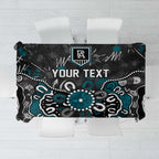 Personalized Port Adelaide Power Tablecloth Aboriginal Dot Painting Graffiti Style